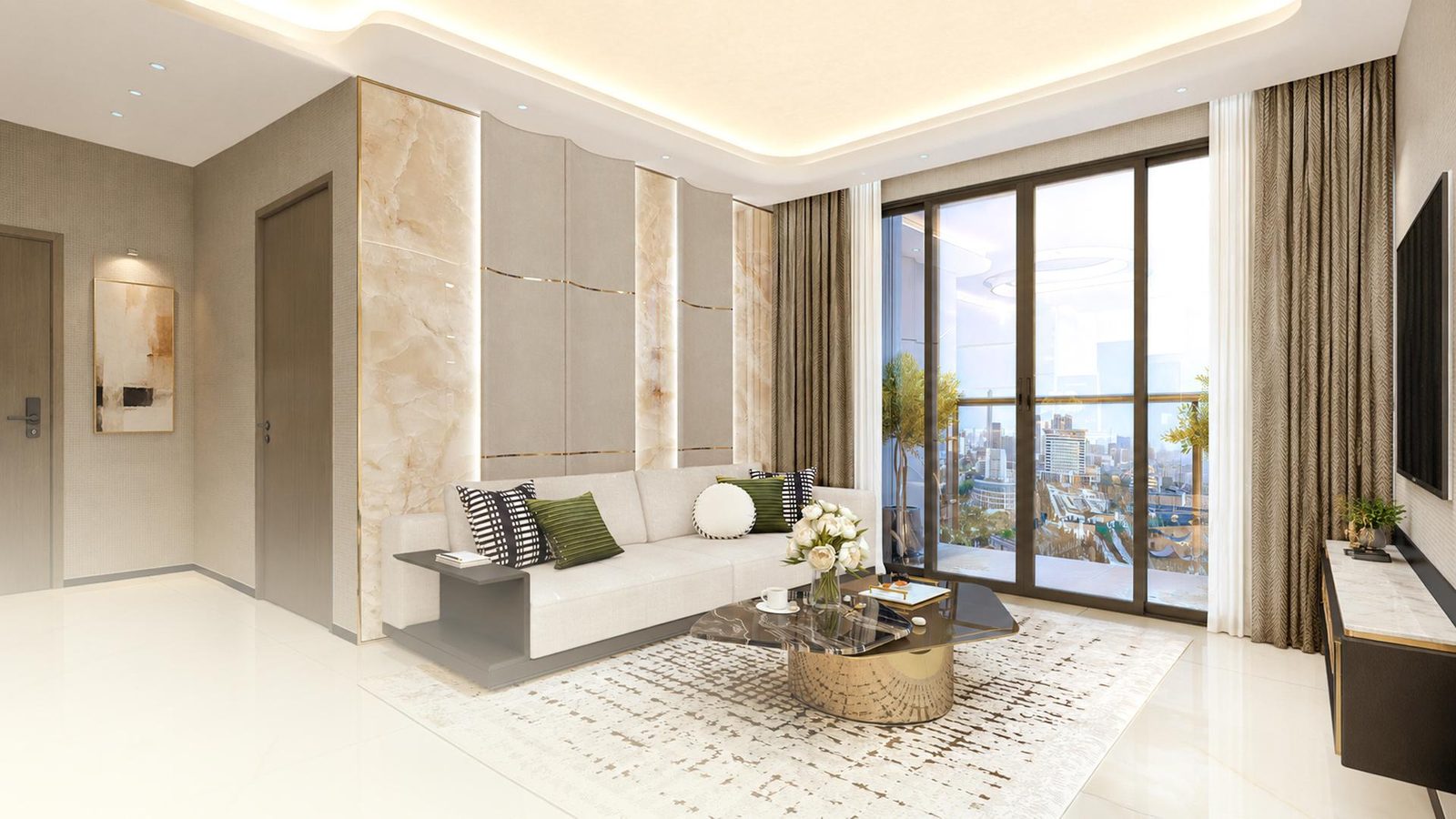 Không gian thư giãn căn hộ Gladia Heights đón ánh sáng