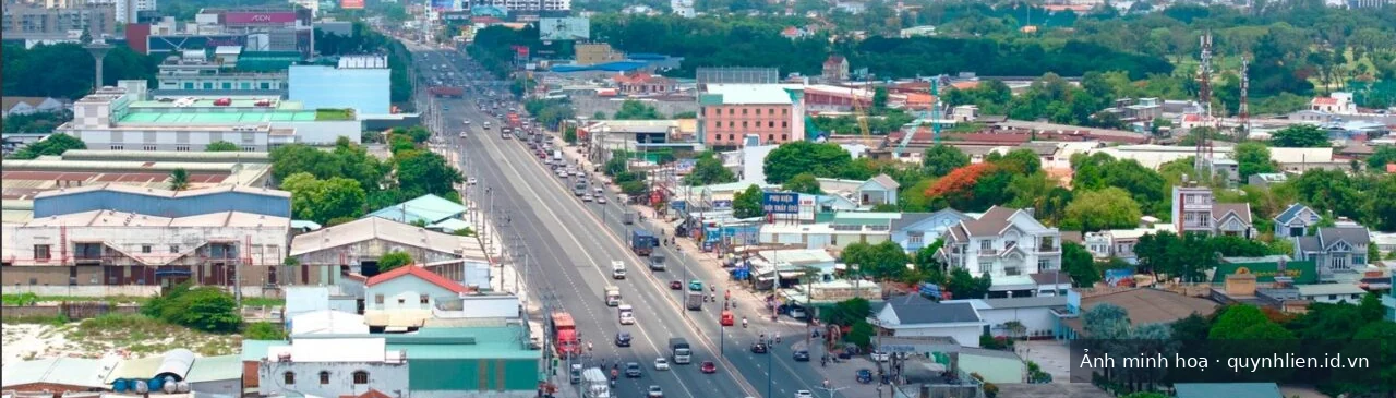 Mặt tiền Quốc lộ 13 tại vị trí dự án Khải Hoàn Imperial